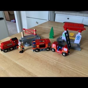 Brio firefighter train set